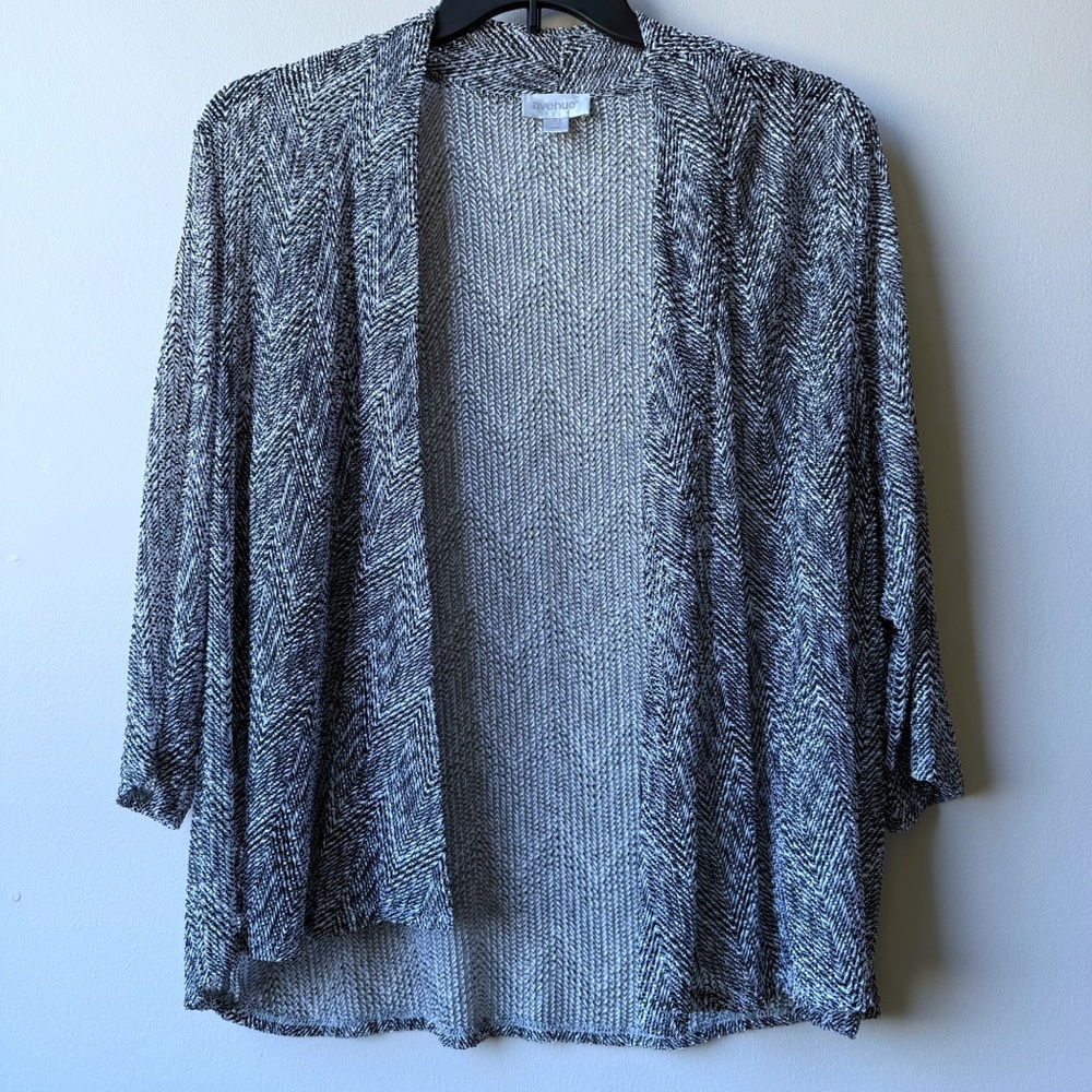 Avenue Black and White Cardigan Sweater